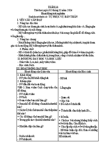 Giáo án các môn Lớp 3 (Kết nối tri thức) - Tuần 13 - Năm học 2024-2025