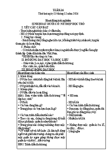 Giáo án các môn Lớp 3 (Kết nối tri thức) - Tuần 16 - Năm học 2024-2025
