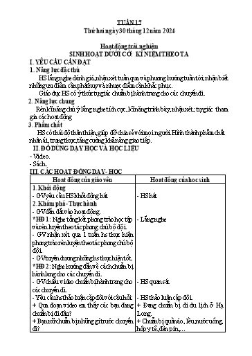 Giáo án các môn Lớp 3 (Kết nối tri thức) - Tuần 17 - Năm học 2024-2025
