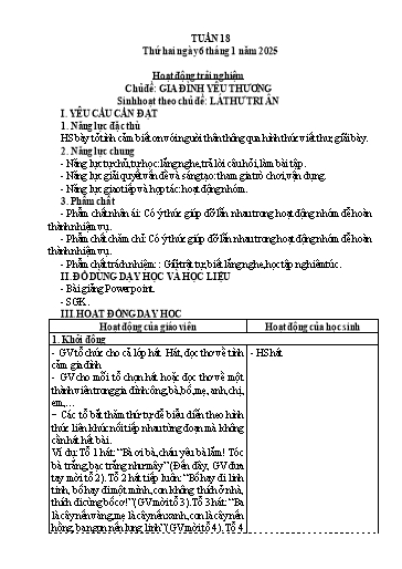 Giáo án các môn Lớp 3 (Kết nối tri thức) - Tuần 18 - Năm học 2024-2025