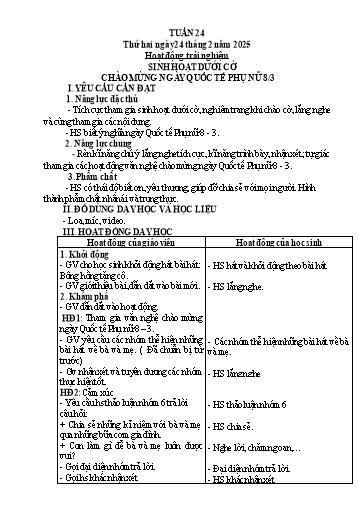 Giáo án các môn Lớp 3 (Kết nối tri thức) - Tuần 24 - Năm học 2024-2025