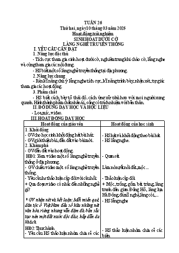 Giáo án các môn Lớp 3 (Kết nối tri thức) - Tuần 26 - Năm học 2024-2025
