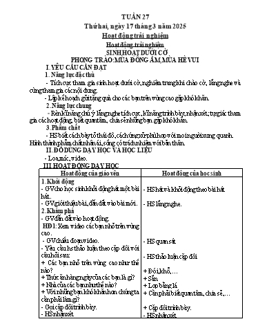 Giáo án các môn Lớp 3 (Kết nối tri thức) - Tuần 27 - Năm học 2024-2025
