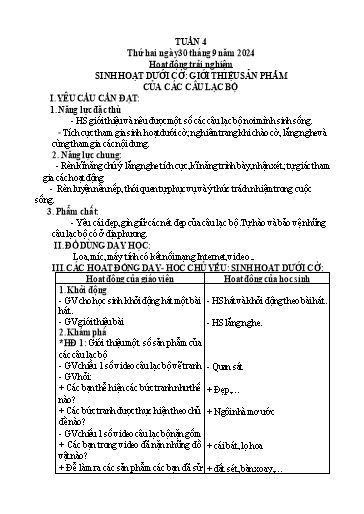 Giáo án các môn Lớp 3 (Kết nối tri thức) - Tuần 4 - Năm học 2024-2025