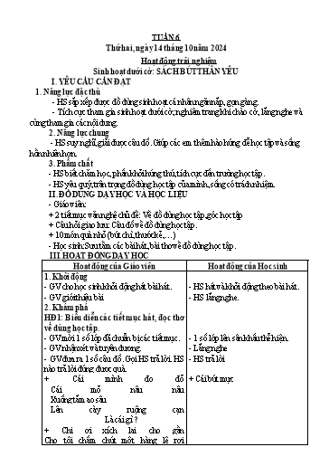 Giáo án các môn Lớp 3 (Kết nối tri thức) - Tuần 6 - Năm học 2024-2025