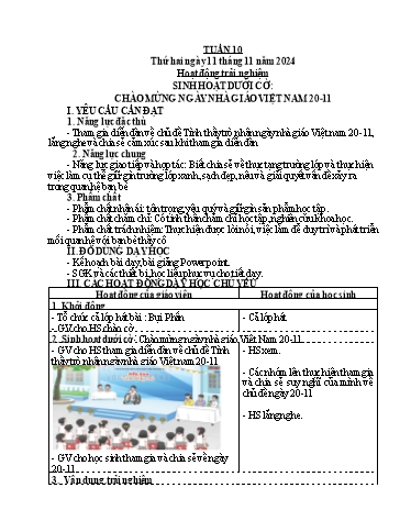 Giáo án các môn Lớp 4 (Kết nối tri thức) - Tuần 10 - Năm học 2024-2025