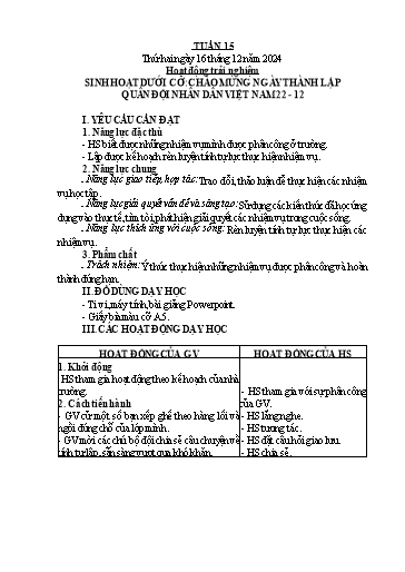 Giáo án các môn Lớp 4 (Kết nối tri thức) - Tuần 15 - Năm học 2024-2025