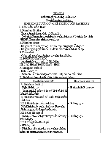 Giáo án các môn Lớp 4 (Kết nối tri thức) - Tuần 20 - Năm học 2023-2024