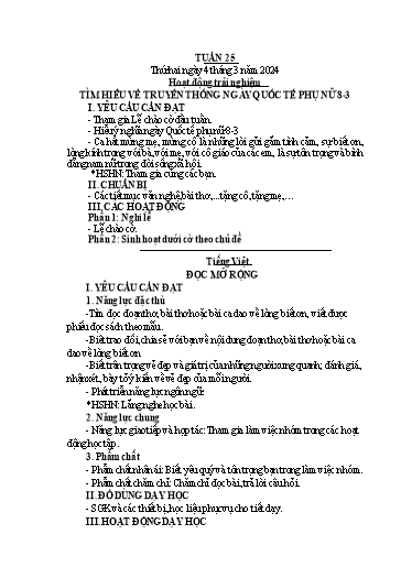 Giáo án các môn Lớp 4 (Kết nối tri thức) - Tuần 25 - Năm học 2023-2024