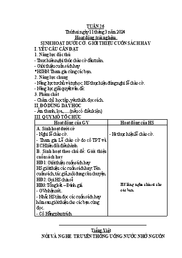Giáo án các môn Lớp 4 (Kết nối tri thức) - Tuần 26 - Năm học 2023-2024