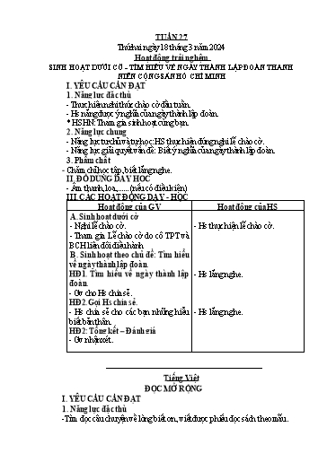 Giáo án các môn Lớp 4 (Kết nối tri thức) - Tuần 27 - Năm học 2023-2024