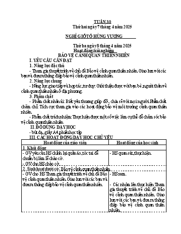Giáo án các môn Lớp 4 (Kết nối tri thức) - Tuần 30 - Năm học 2024-2025