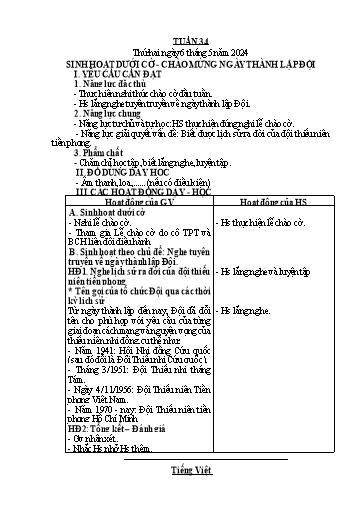 Giáo án các môn Lớp 4 (Kết nối tri thức) - Tuần 34 - Năm học 2023-2024