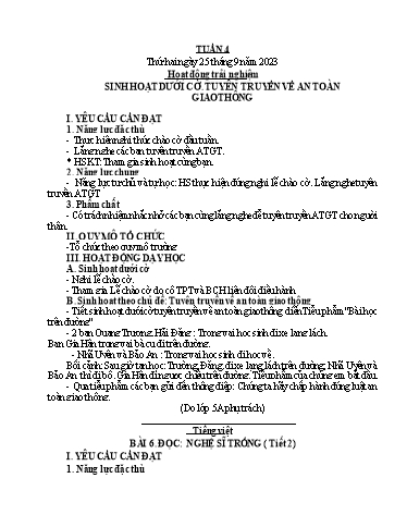 Giáo án các môn Lớp 4 (Kết nối tri thức) - Tuần 4 - Năm học 2023-2024