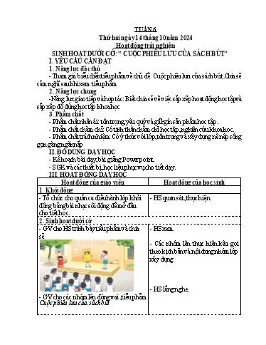 Giáo án các môn Lớp 4 (Kết nối tri thức) - Tuần 6 - Năm học 2024-2025