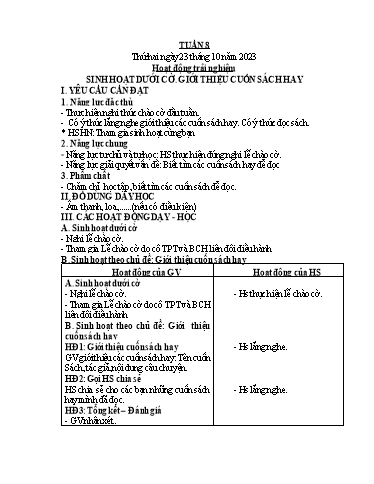 Giáo án các môn Lớp 4 (Kết nối tri thức) - Tuần 8 - Năm học 2023-2024