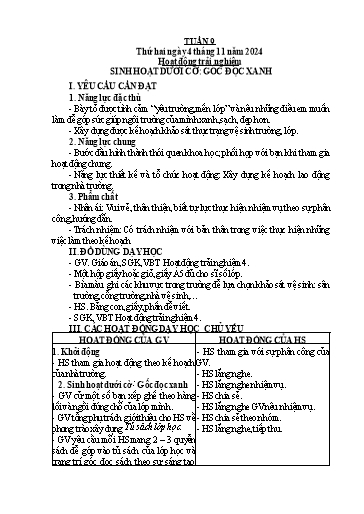 Giáo án các môn Lớp 4 (Kết nối tri thức) - Tuần 9 - Năm học 2024-2025
