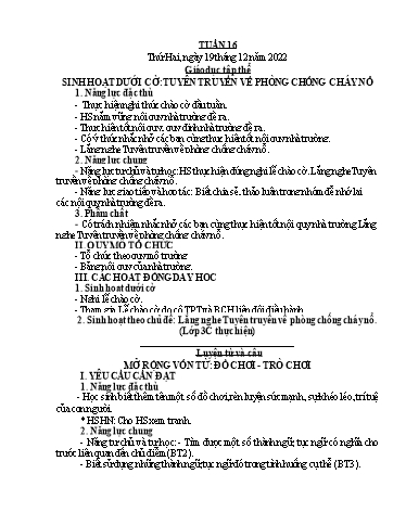 Giáo án các môn Lớp 4 - Tuần 16 - Năm học 2022-2023