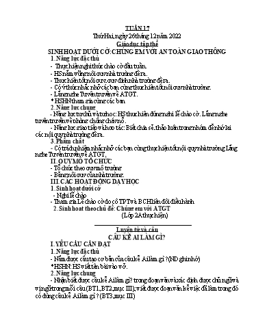Giáo án các môn Lớp 4 - Tuần 17 - Năm học 2022-2023