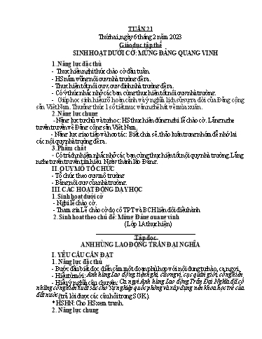 Giáo án các môn Lớp 4 - Tuần 21 - Năm học 2022-2023