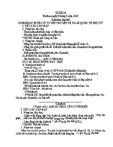 Giáo án các môn Lớp 4 - Tuần 25 - Năm học 2022-2023