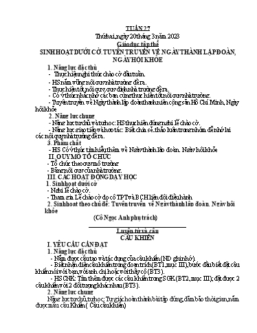 Giáo án các môn Lớp 4 - Tuần 27 - Năm học 2022-2023