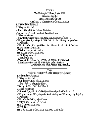 Giáo án các môn Lớp 4 - Tuần 3 - Năm học 2022-2023