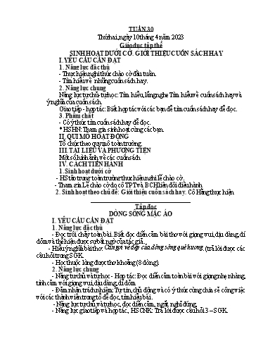 Giáo án các môn Lớp 4 - Tuần 30 - Năm học 2022-2023
