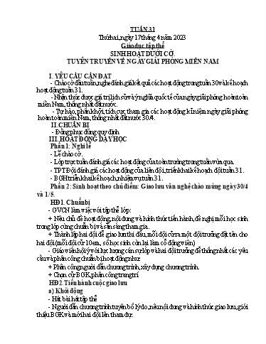 Giáo án các môn Lớp 4 - Tuần 31 - Năm học 2022-2023