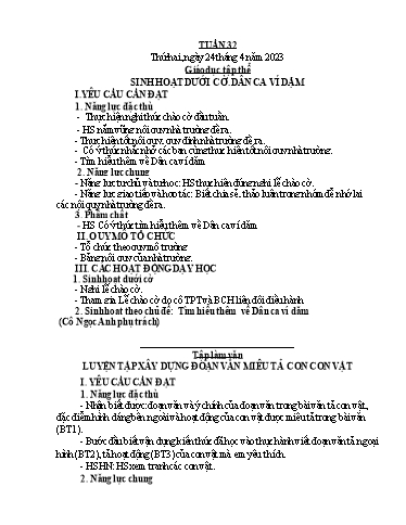 Giáo án các môn Lớp 4 - Tuần 32 - Năm học 2022-2023