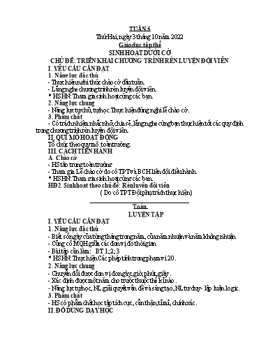 Giáo án các môn Lớp 4 - Tuần 5 - Năm học 2022-2023