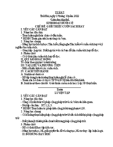 Giáo án các môn Lớp 4 - Tuần 7 - Năm học 2022-2023