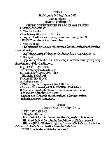 Giáo án các môn Lớp 4 - Tuần 8 - Năm học 2022-2023