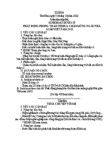 Giáo án các môn Lớp 4 - Tuần 9 - Năm học 2022-2023