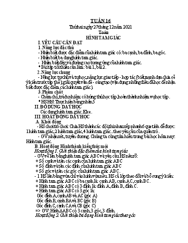 Giáo án các môn Lớp 5 - Tuần 16 - Năm học 2021-2022