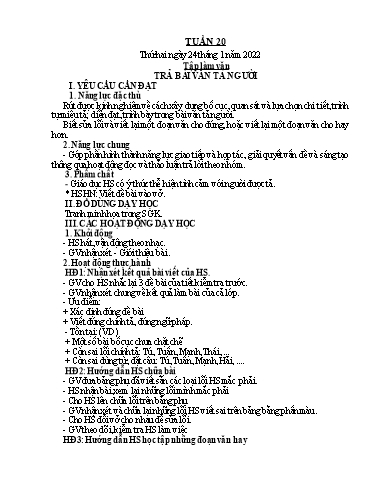 Giáo án các môn Lớp 5 - Tuần 20 - Năm học 2021-2022