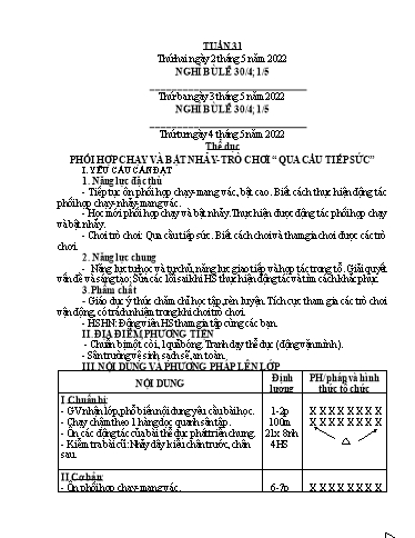 Giáo án các môn Lớp 5 - Tuần 31 - Năm học 2021-2022