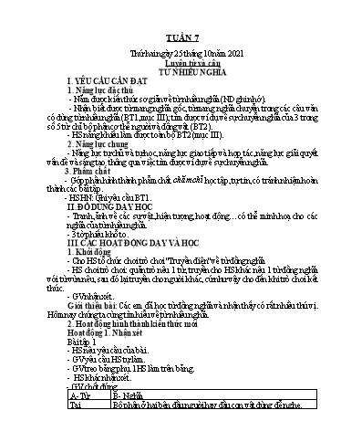 Giáo án các môn Lớp 5 - Tuần 7 - Năm học 2021-2022
