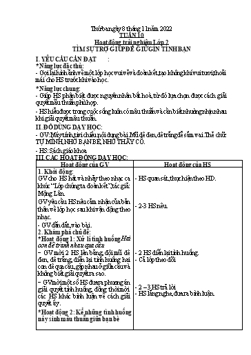 Giáo án Đạo đức + Hoạt động trải nghiệm Lớp 1+2 - Tuần 10 - Năm học 2022-2023