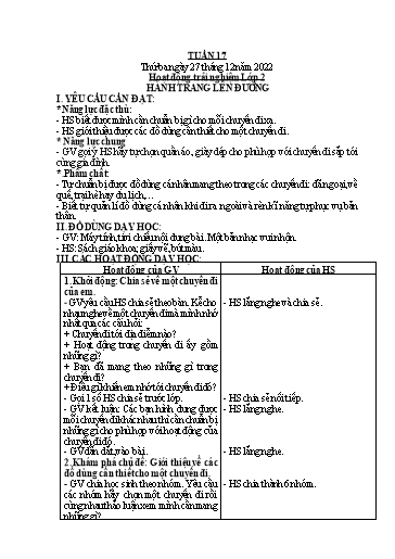 Giáo án Đạo đức + Hoạt động trải nghiệm Lớp 1+2 - Tuần 17 - Năm học 2022-2023