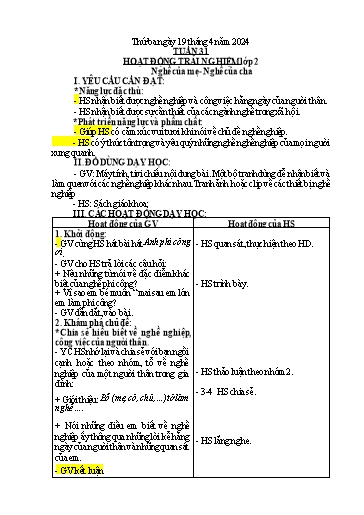 Giáo án Hoạt động trải nghiệm + Đạo đức Lớp 1+2 - Tuần 31 - Năm học 2023-2024