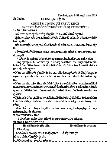 Giáo án Khoa học + Hoạt động trải nghiệm Lớp 1+2+5 (Kết nối tri thức) - Năm học 2024-2025