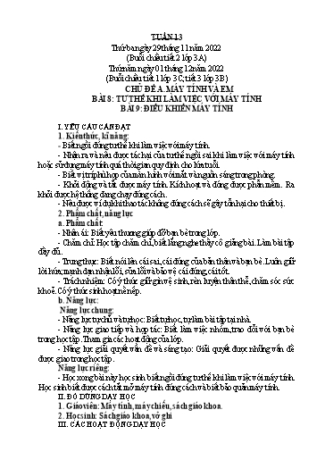 Giáo án Tin học Lớp 3+4+5 - Tuần 13 - Năm học 2022-2023
