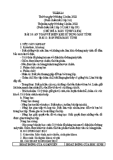 Giáo án Tin học Lớp 3+4+5 - Tuần 14 - Năm học 2022-2023
