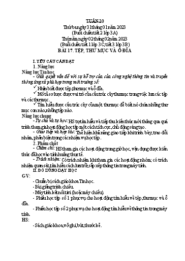Giáo án Tin học Lớp 3+4+5 - Tuần 20 - Năm học 2022-2023
