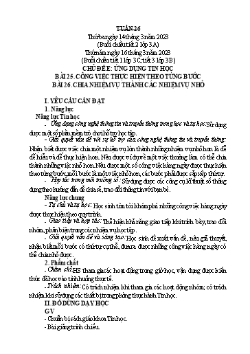 Giáo án Tin học Lớp 3+4+5 - Tuần 26 - Năm học 2022-2023