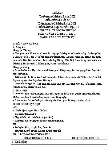 Giáo án Tin học Lớp 3+4+5 - Tuần 27 - Năm học 2022-2023