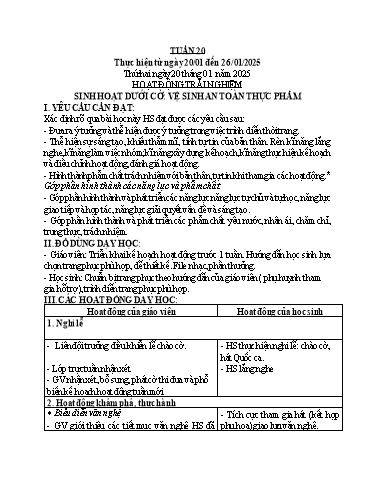 Kế hoạch bài dạy các môn Lớp 1 - Tuần 20 - Năm học 2024-2025