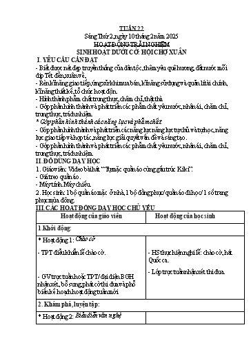 Kế hoạch bài dạy các môn Lớp 1 - Tuần 22 - Năm học 2024-2025 - Nguyễn Khánh Huyền