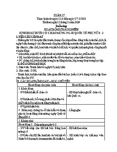 Kế hoạch bài dạy các môn Lớp 1 - Tuần 27 - Năm học 2022-2023